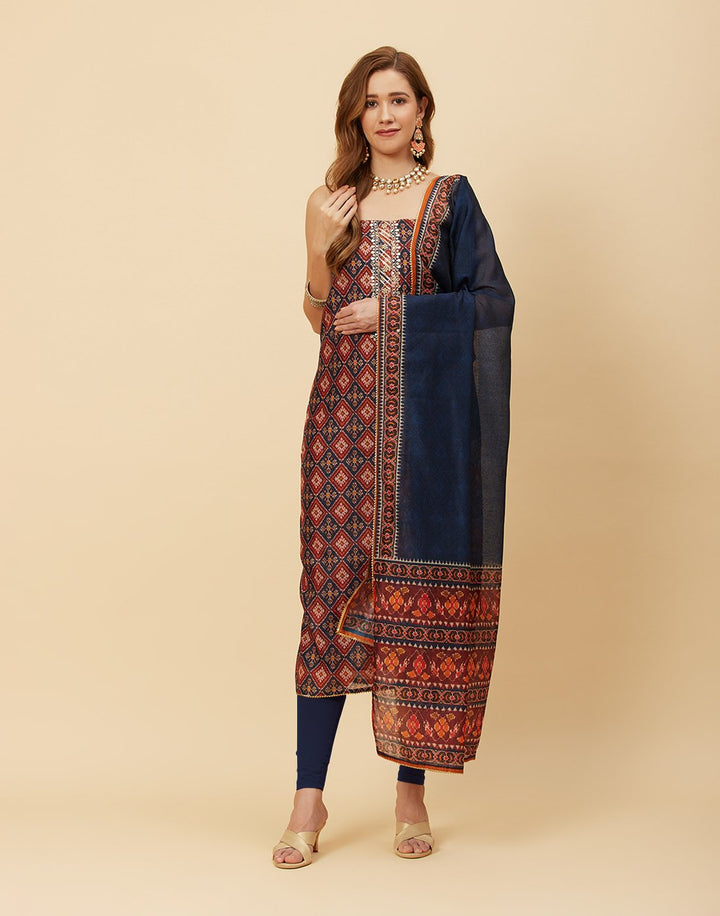 Printed Chanderi Suit Piece