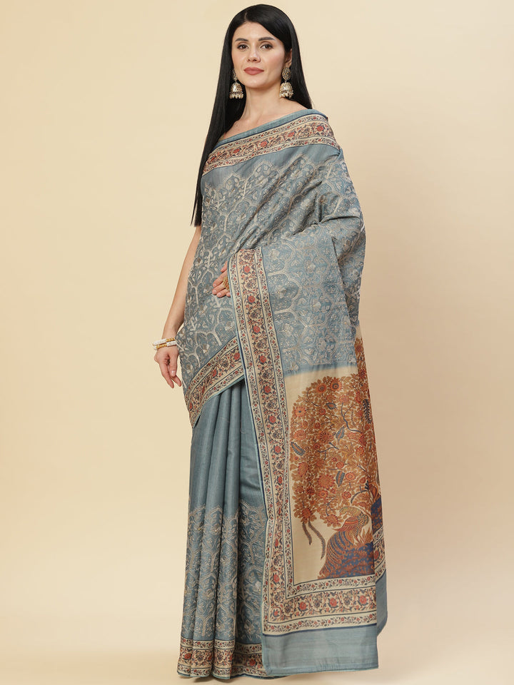 Printed Tussar Saree