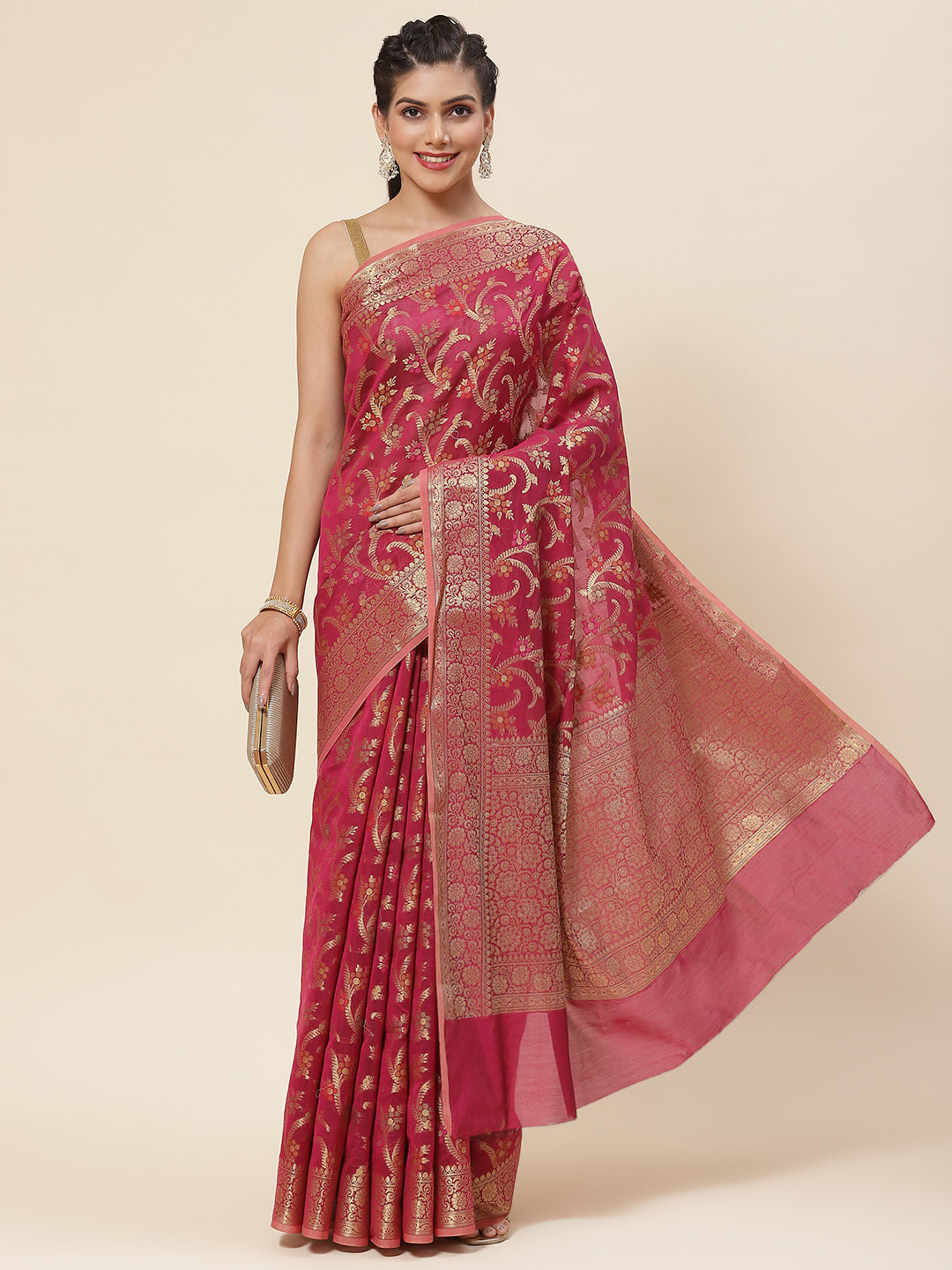 Zari Jaal Woven Cotton Saree