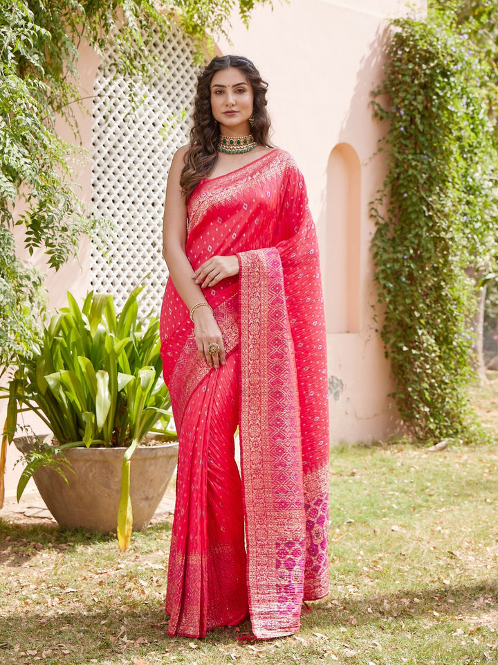 Stone Work Banarsi Woven Saree