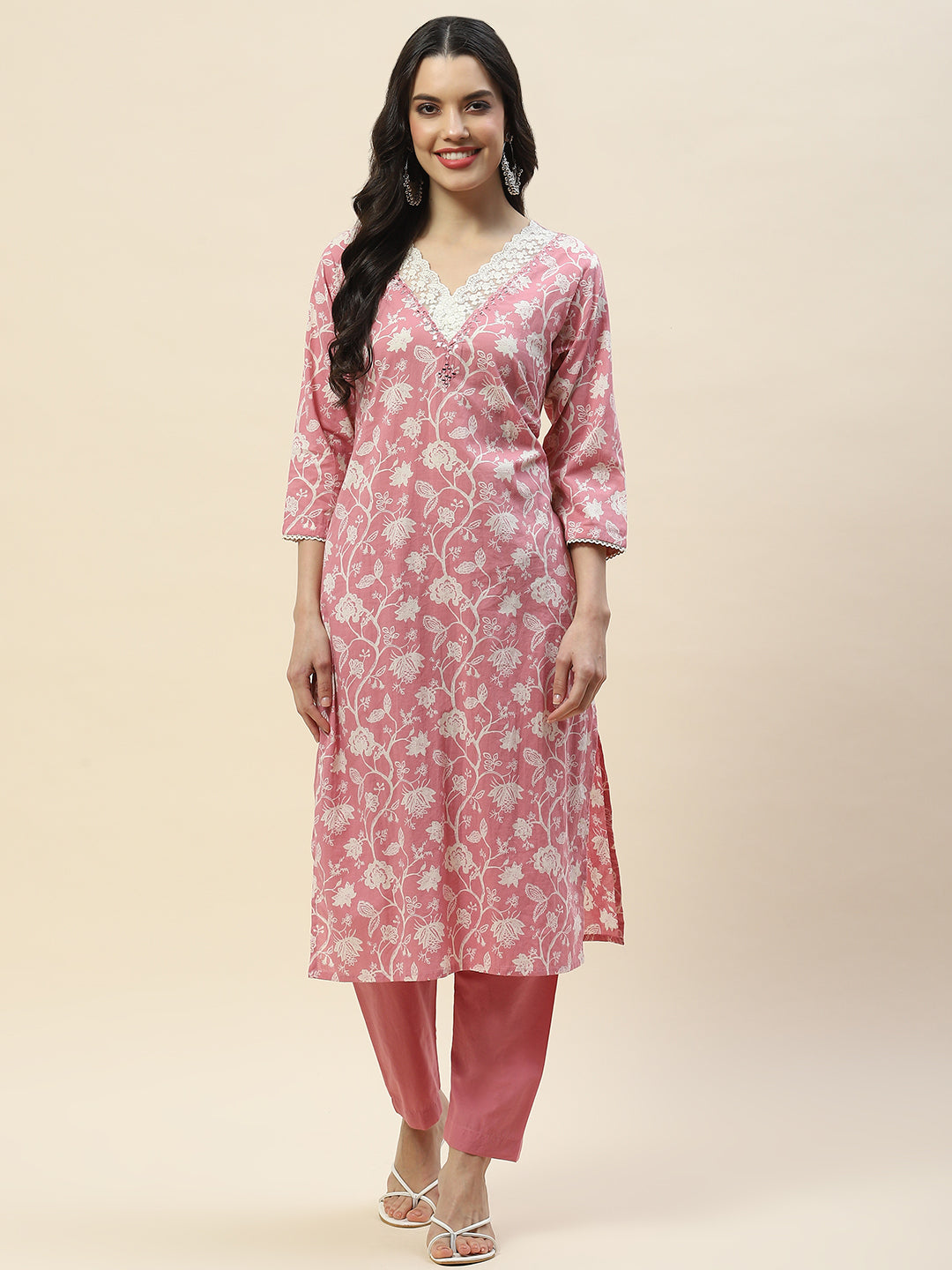 Printed Muslin Kurta With Pants