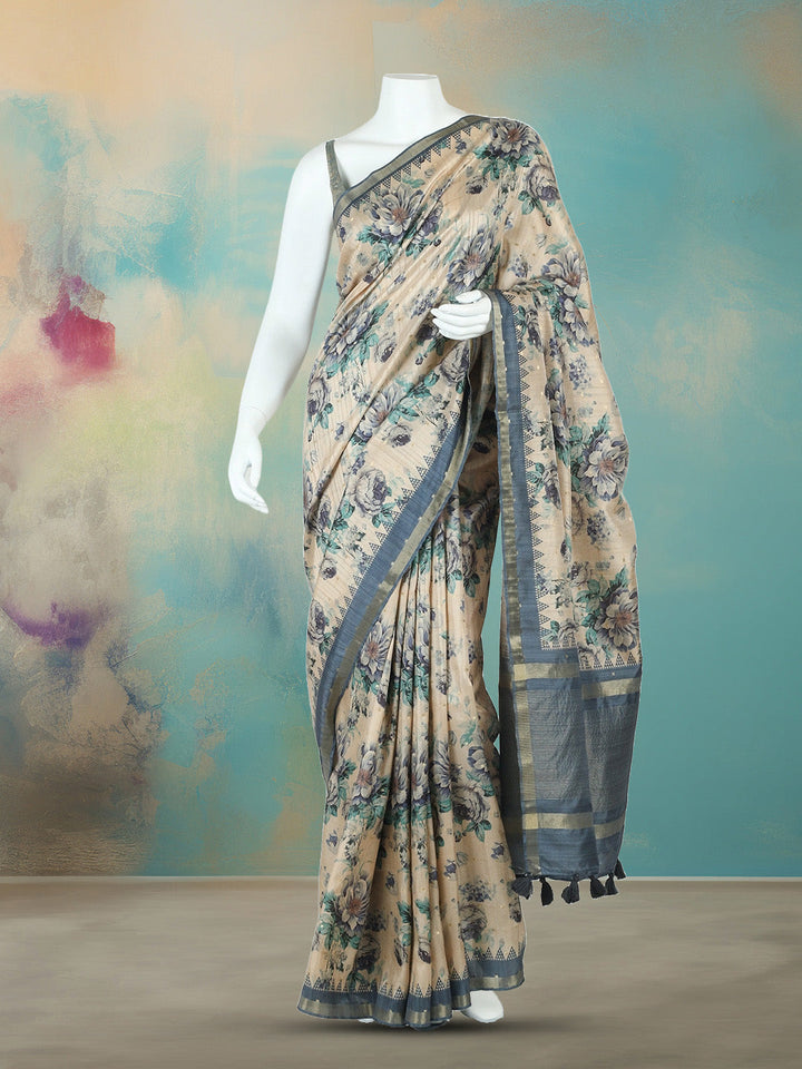 Digital Floral Printed Art Silk Saree