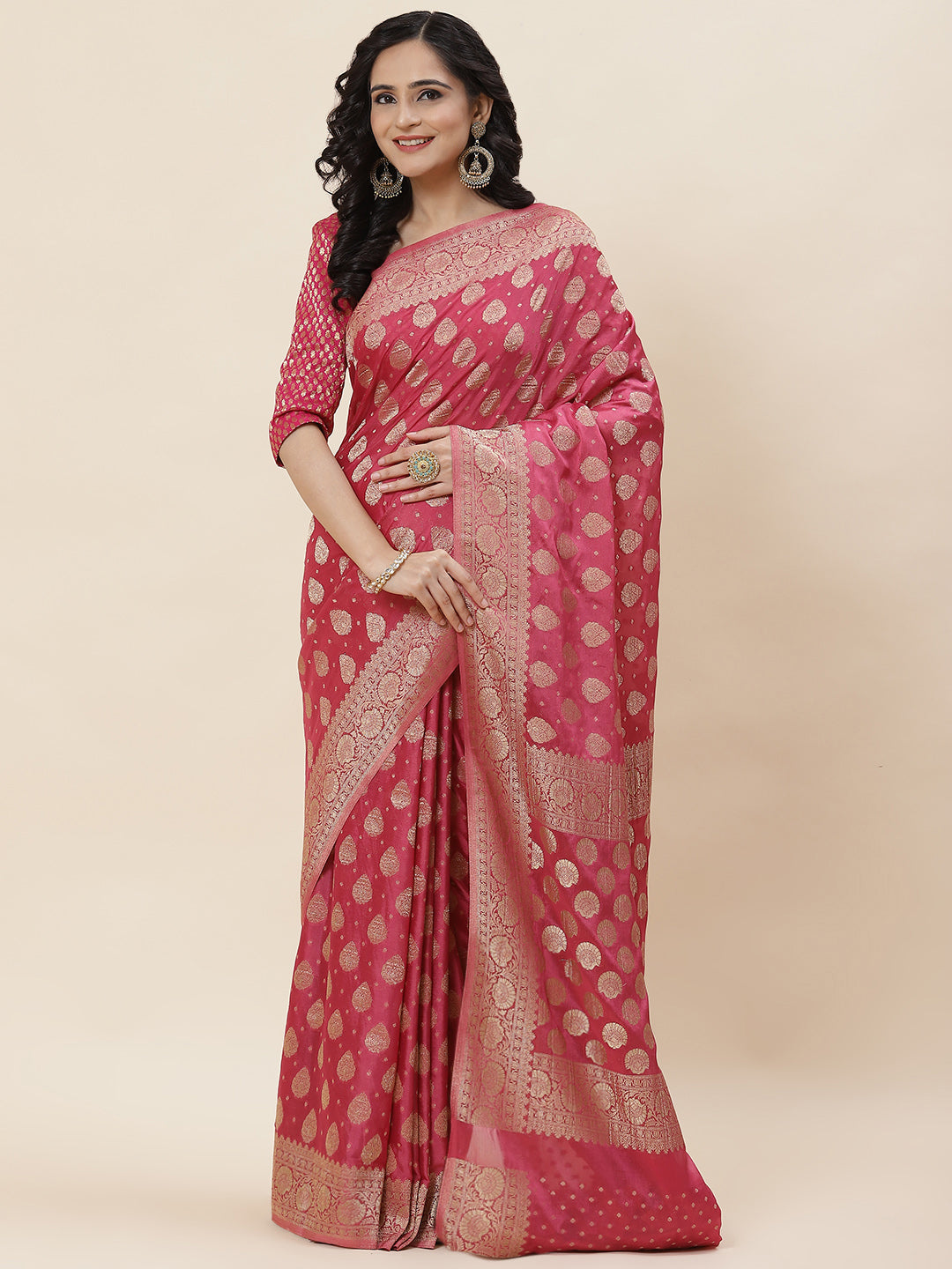 Zari Border Plain Georgette Saree