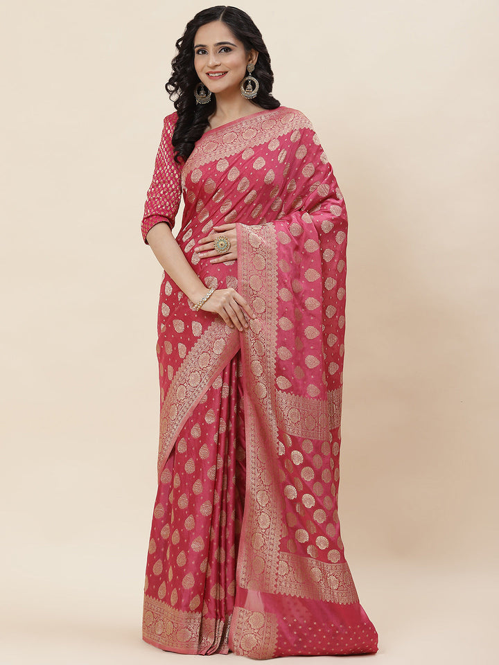 Zari Border Plain Georgette Saree