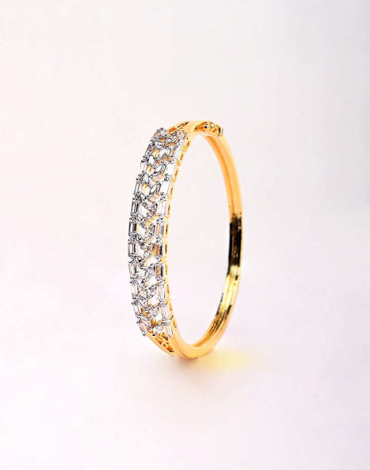 Gold Plated Bracelet Embellished With Diamond Stone