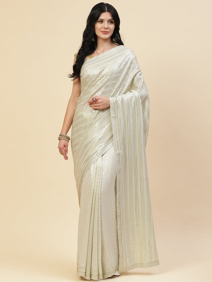 Sequin Embroidered Georgette Saree