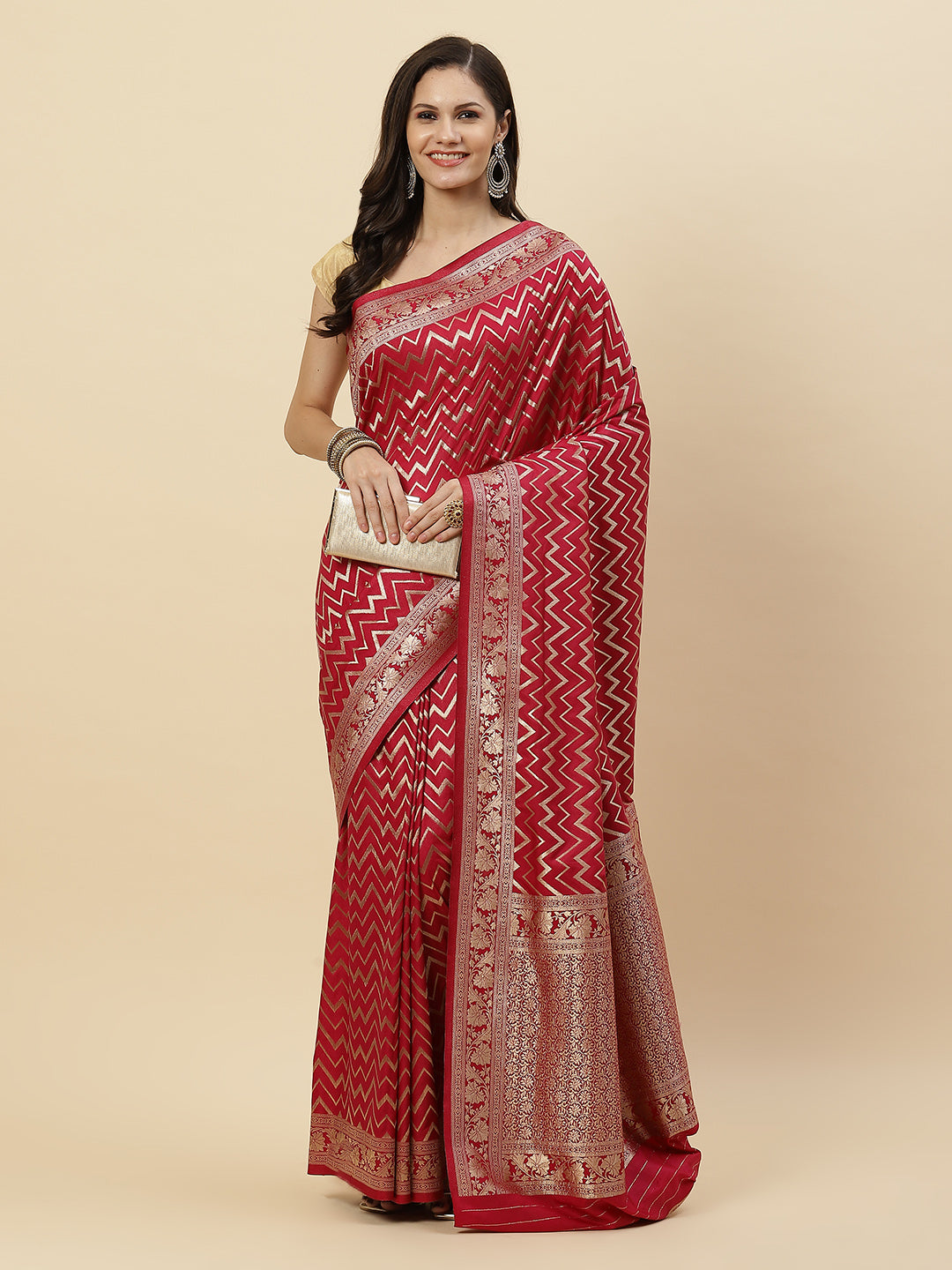 Zari Jaal Art Handloom Woven Saree