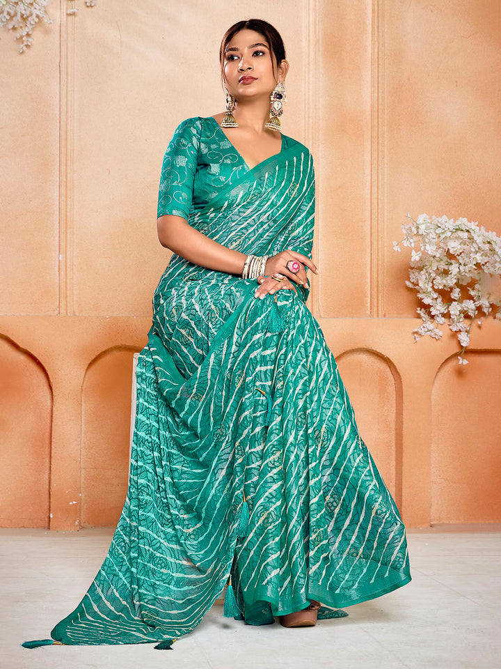Digital Printed Chiffon Saree