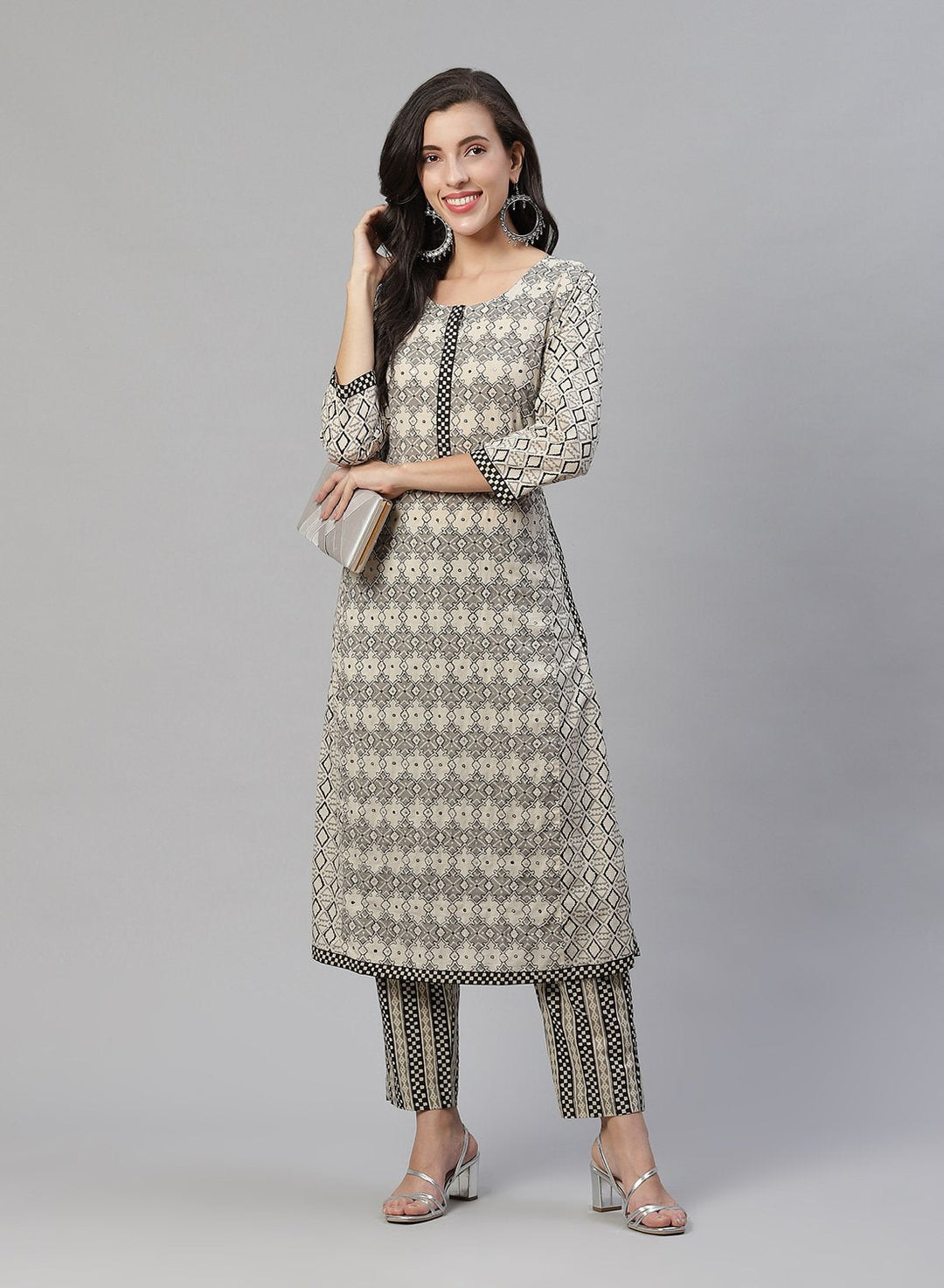 Printed Cotton Kurti With Pant