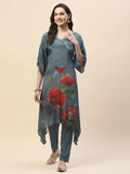 Printed Crepe Kurta With Pants