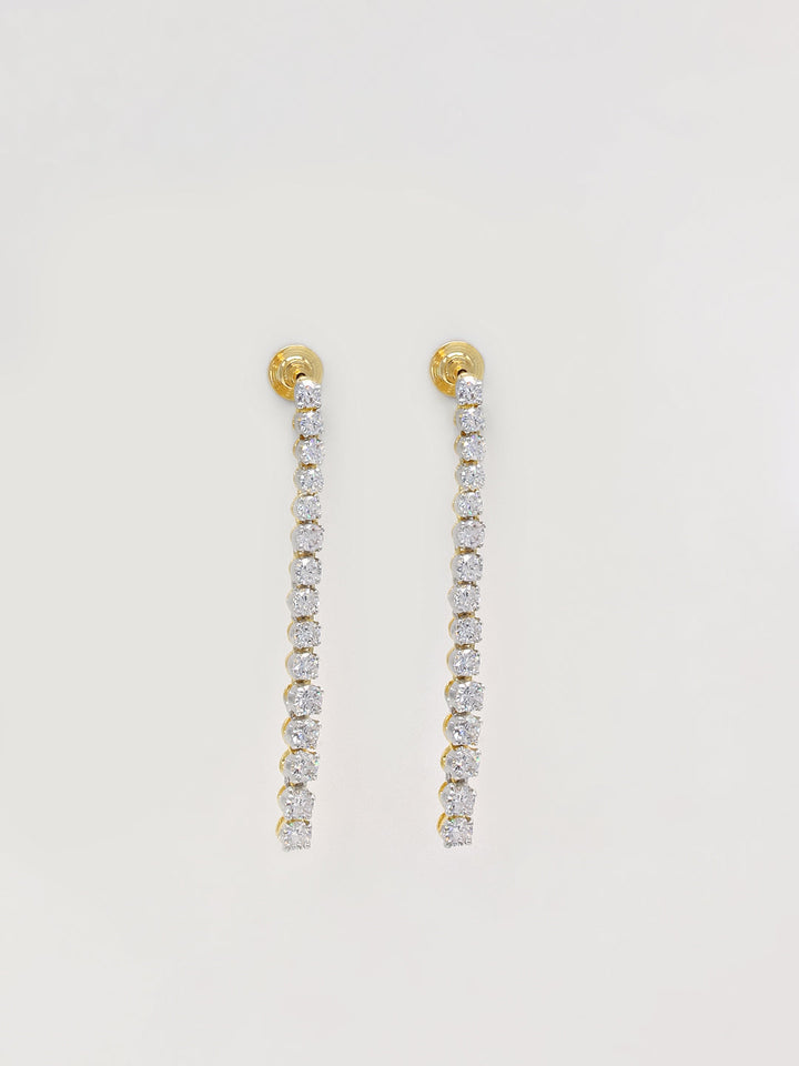 Gold Plated Earrings Embellished With Diamond Stone