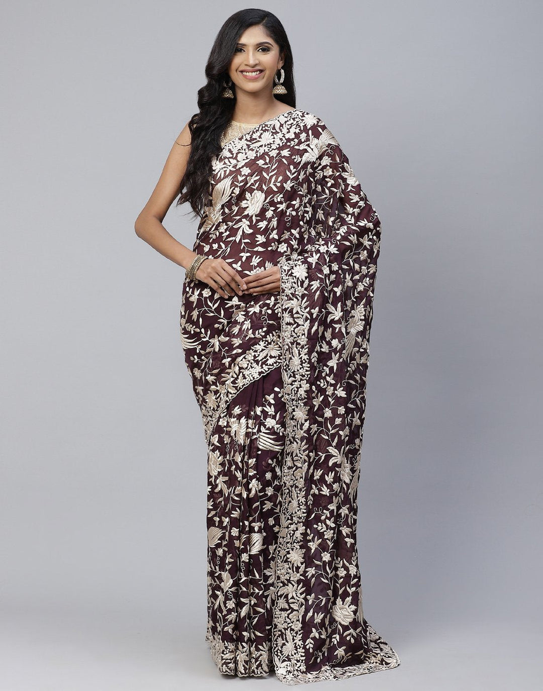 Art Georgette Embroidery Saree