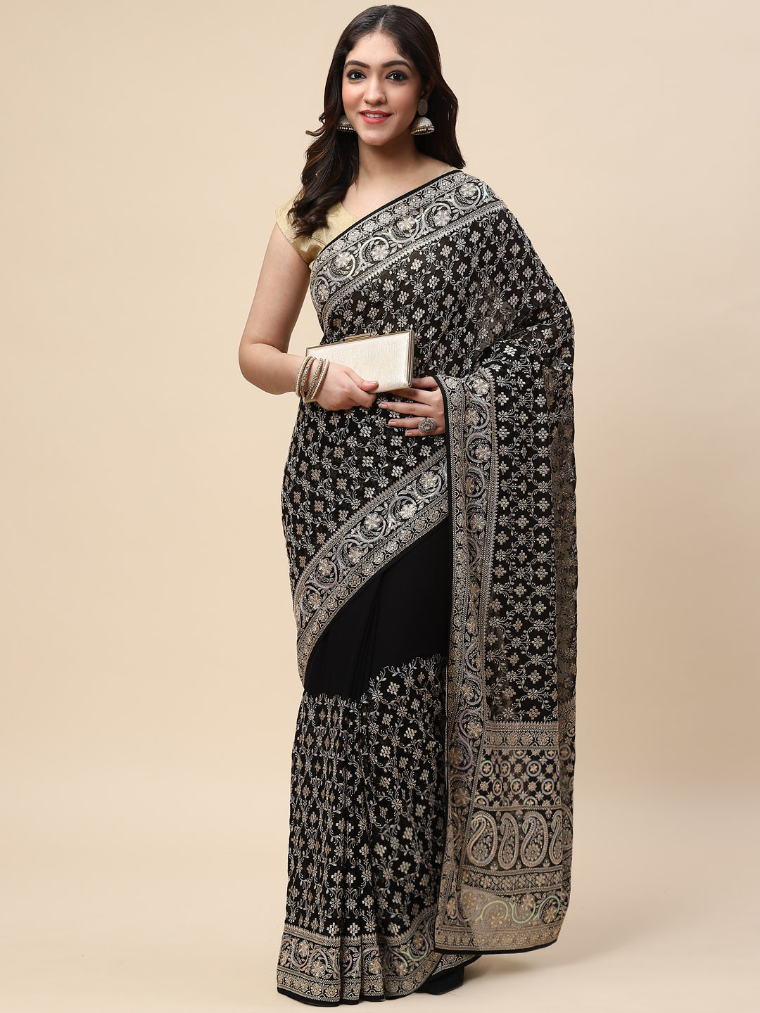 Resham Jaal Embroidered Georgette Saree