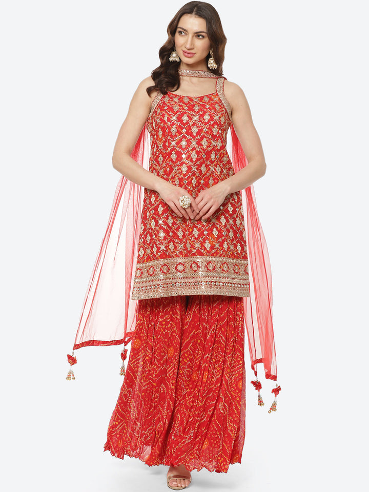 Bandhez Printed Georgette Stitched Salwar Kameez With Net Dupatta