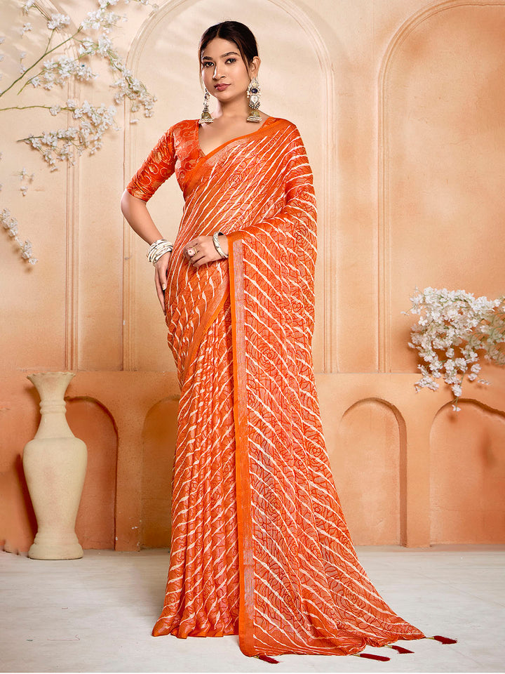 Digital Printed Chiffon Saree