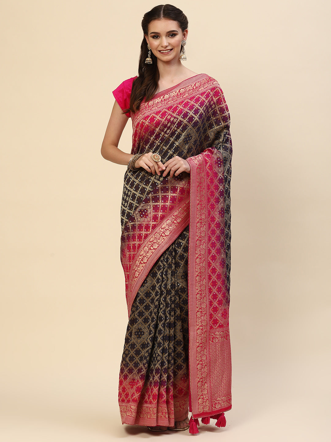 Gharchola Georgette Plain Saree