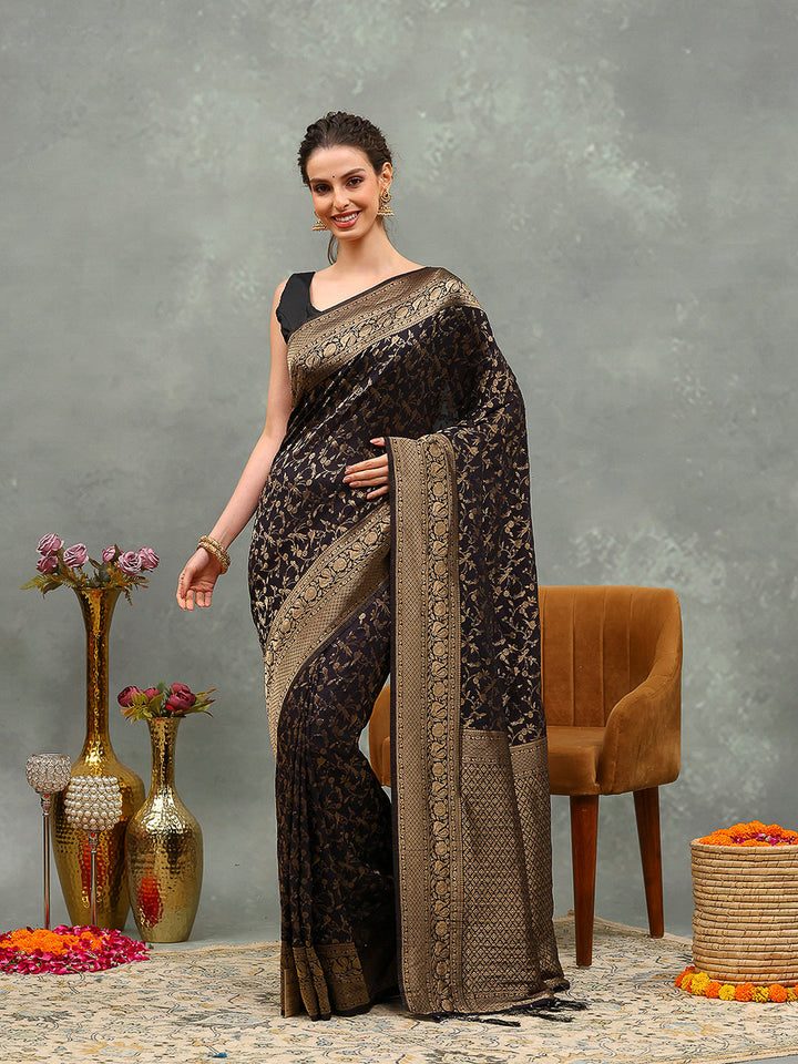 Zaari Jaal Crepe Saree