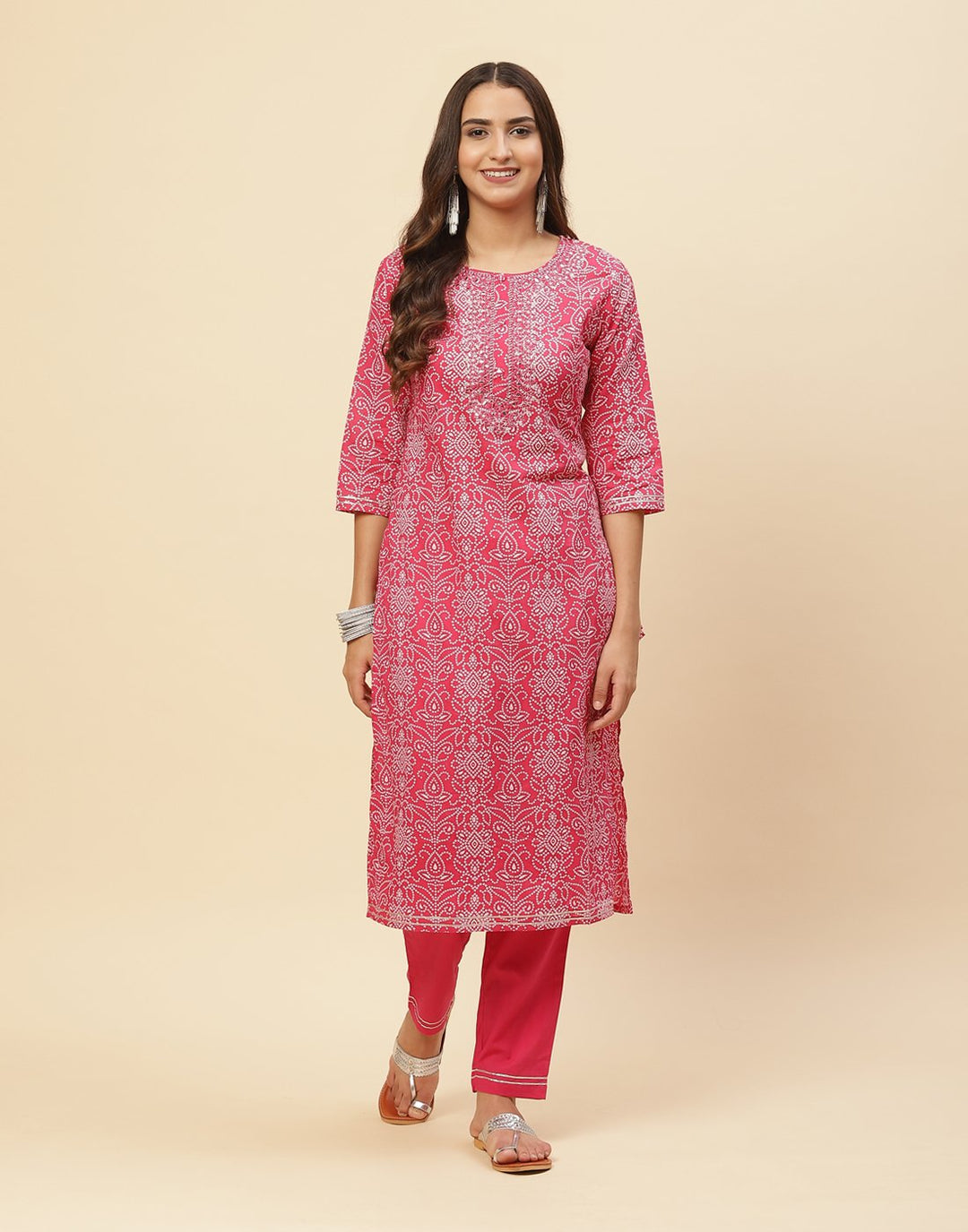 Embroidered Cotton Kurti With Pant