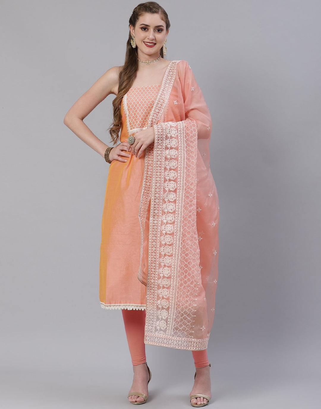 Chanderi Embroidered Suit Piece