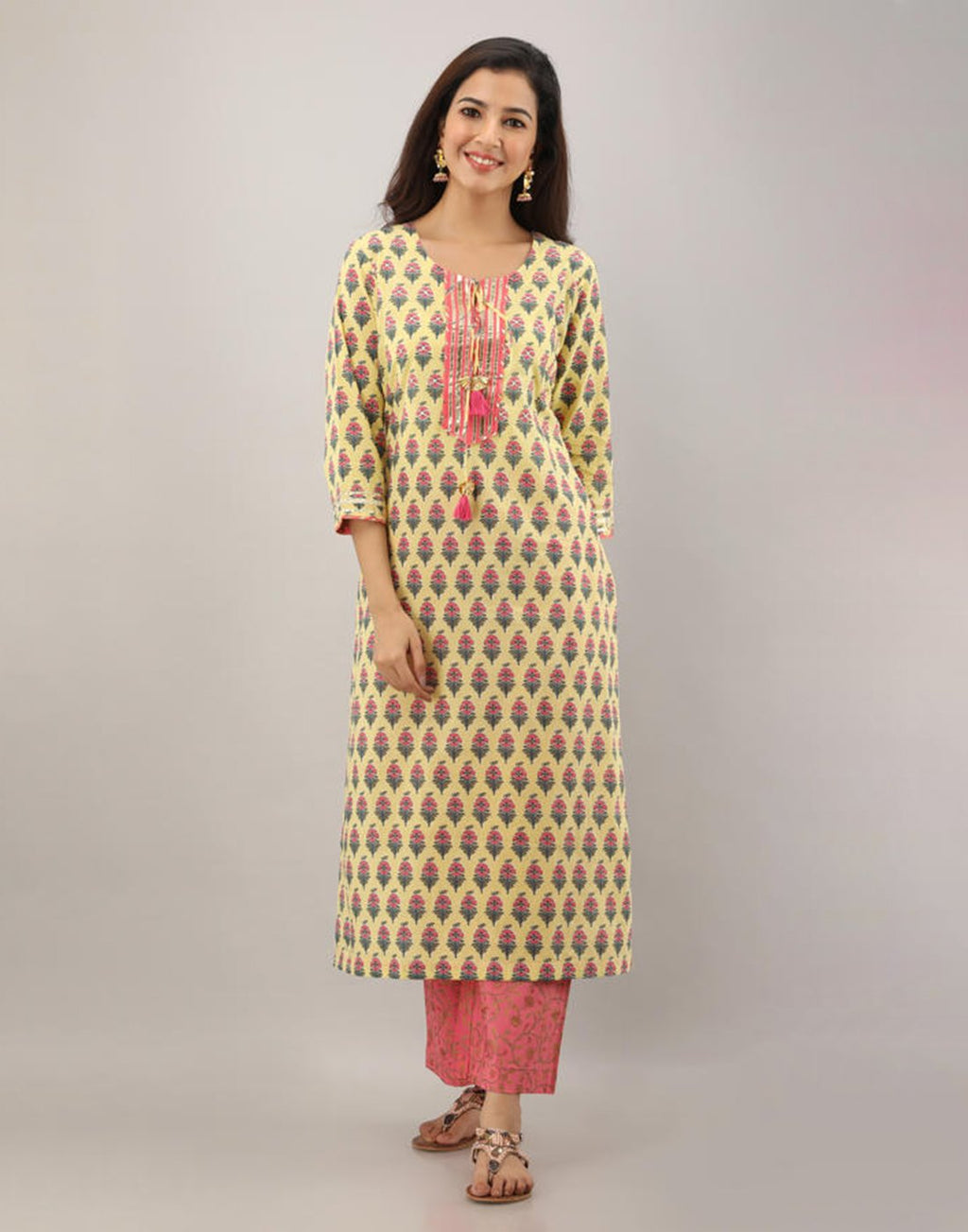 Printed Cotton Kurti with Pant