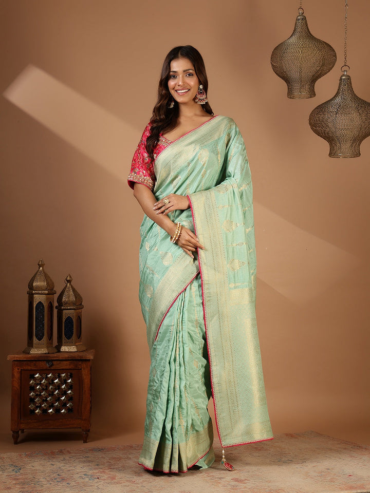 Embroidered Dola Silk Saree