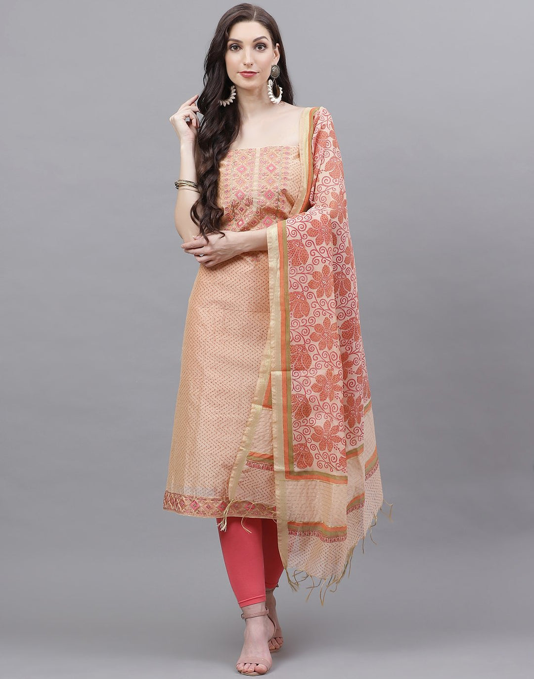 Chanderi Printed Suit piece