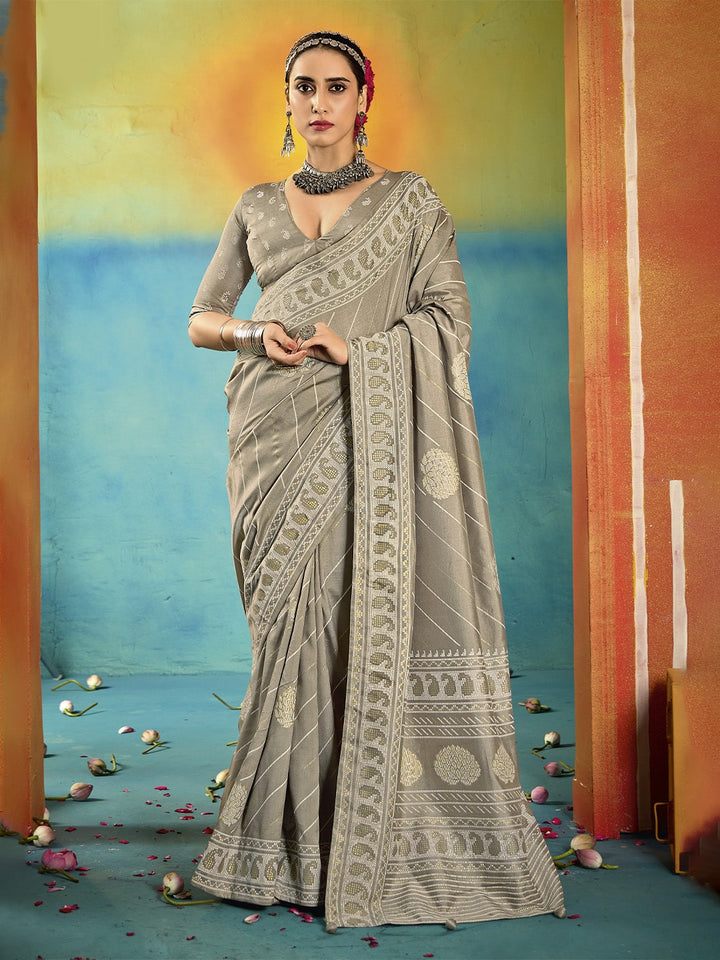 Abstract Print Art Silk Saree