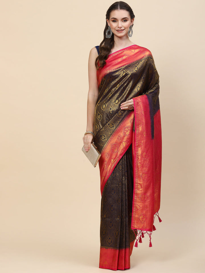 Brocade Zari Jaal Handloom Woven Saree