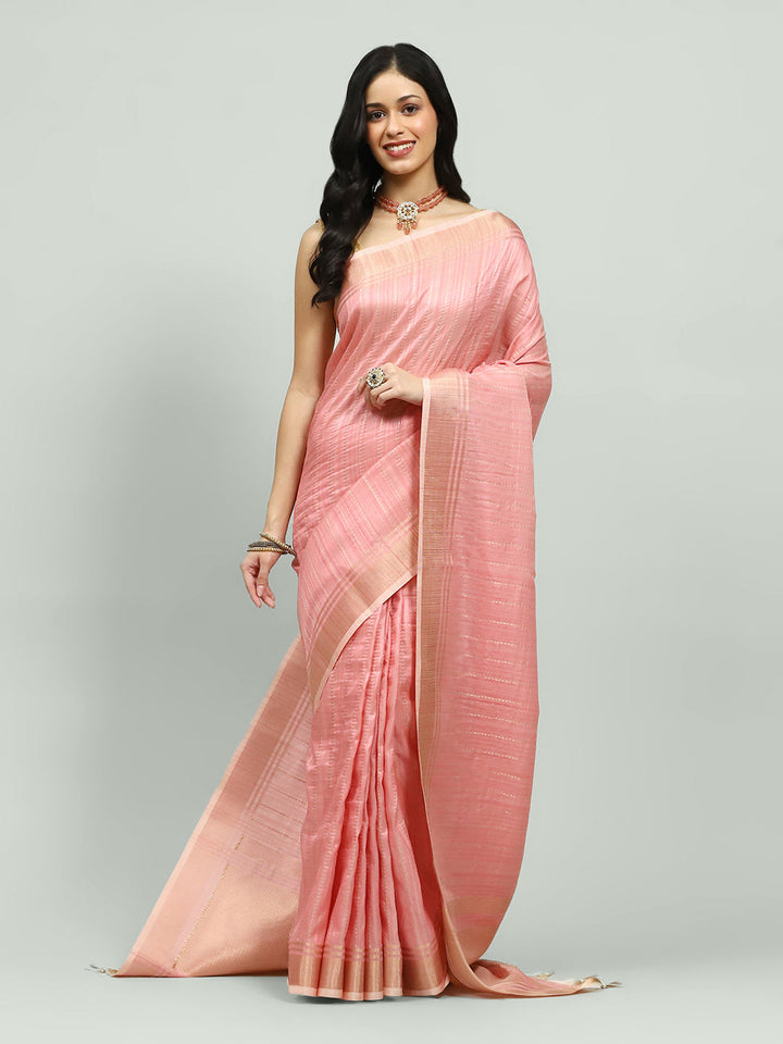 Embroidered Border Booti Art Silk Saree