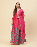Gota Work Embroidered Cotton Chanderi Lehenga With Short Kurti And Chanderi Dupatta