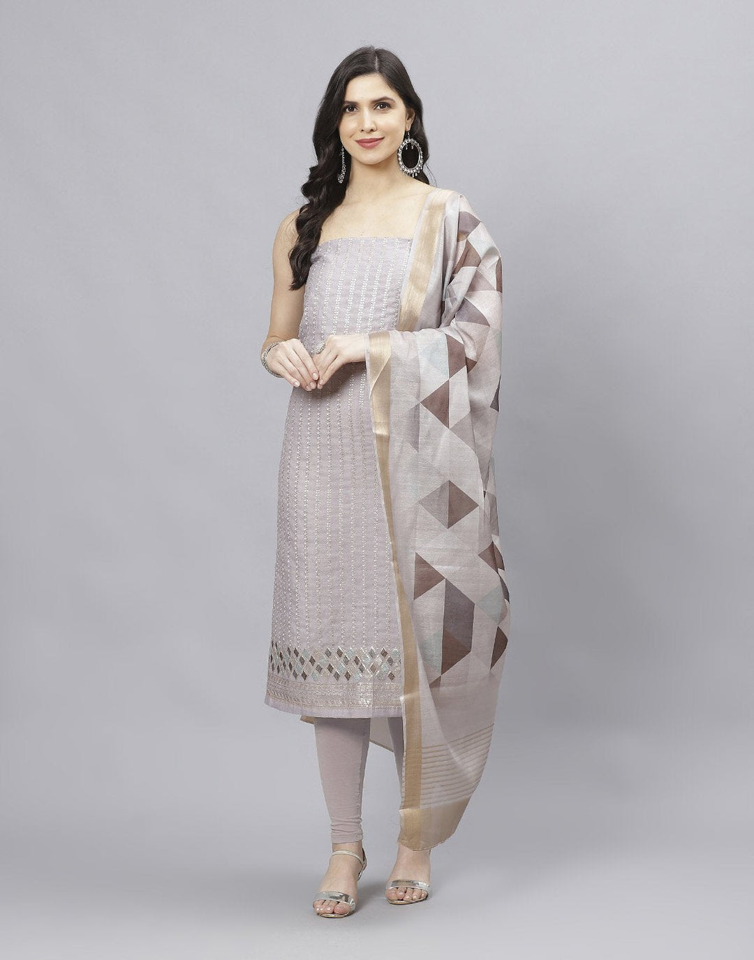 Chanderi Embroidered Suit piece