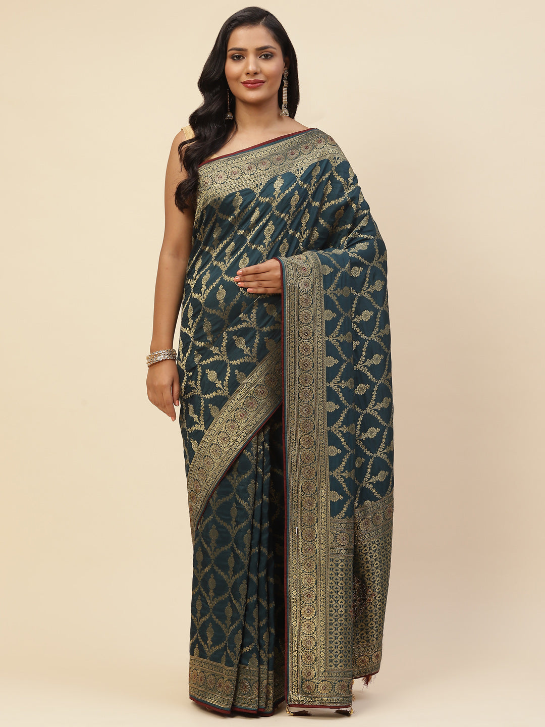 Resham Jaal Embroidered Banarasi Saree