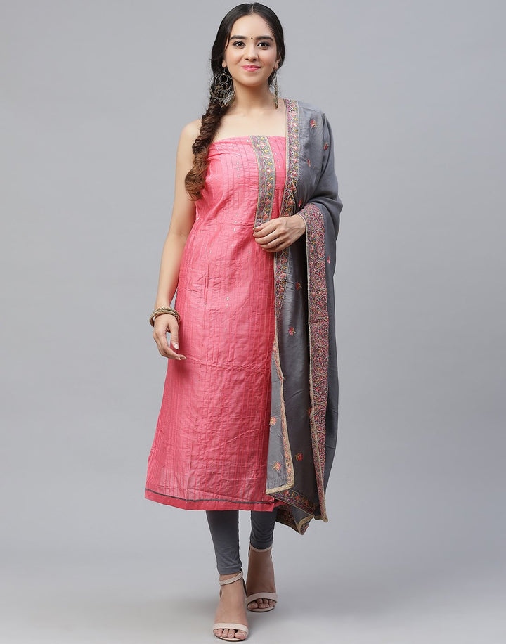Chanderi Embroidered Suit Piece