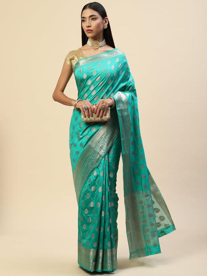 Zari Border Booti Handloom Woven Saree