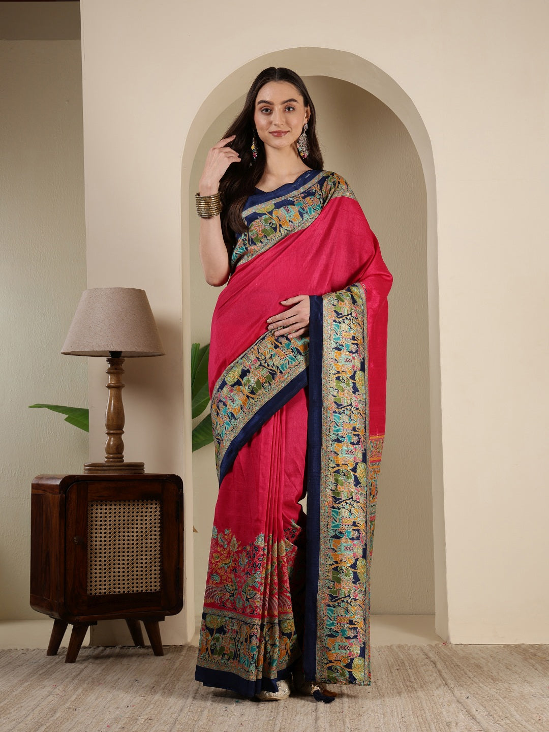 Digital Printed Art Silk Saree