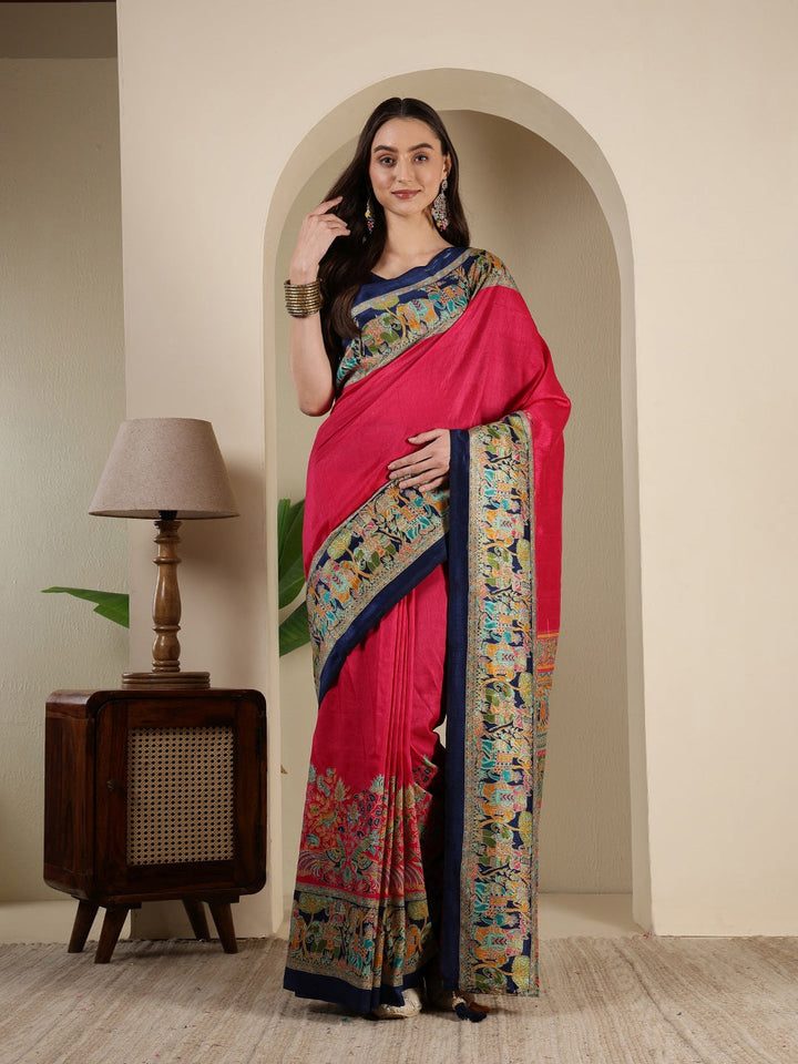 Digital Printed Art Silk Saree
