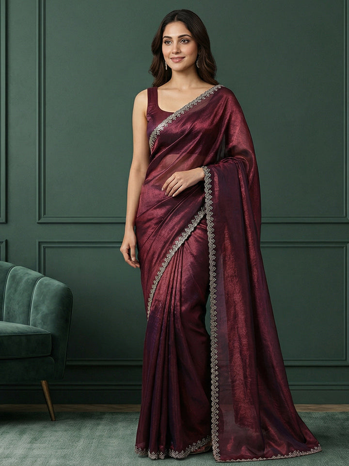 Embroidered Organza Saree
