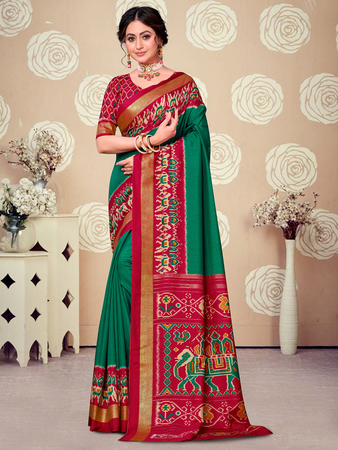 Printed Art Silk Saree
