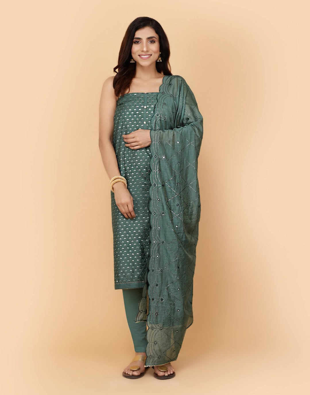 Embroidered Chanderi Suit Piece