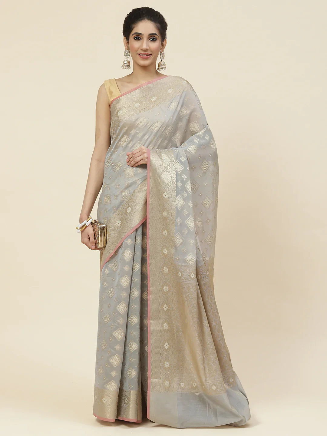Zari Booti Cotton Woven Saree