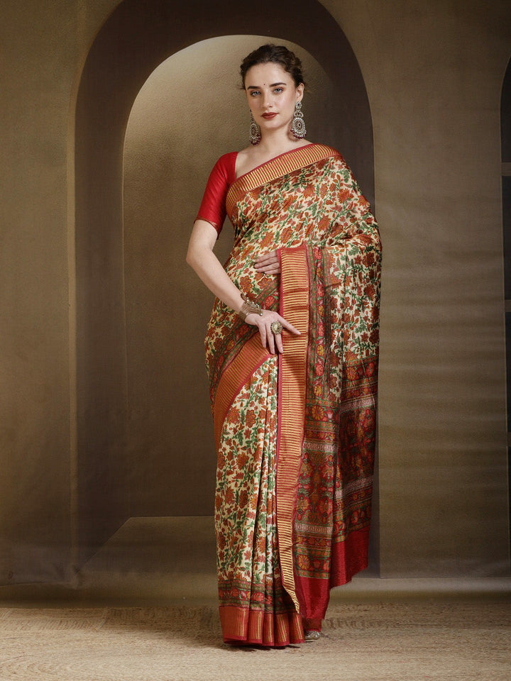 Digital Printed Art Silk Saree