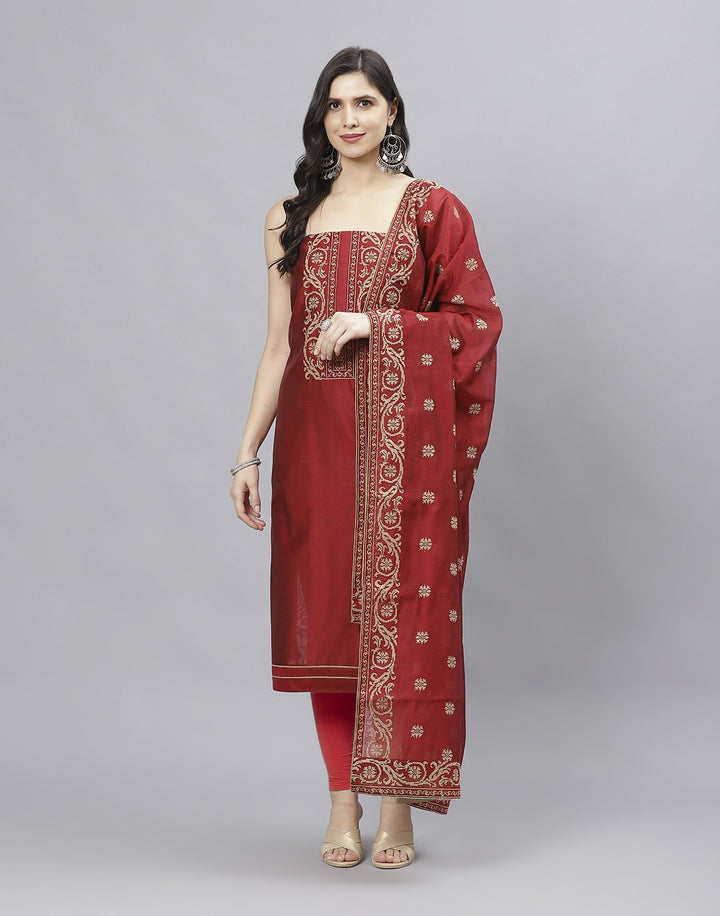 Chanderi Embroidered Suit piece