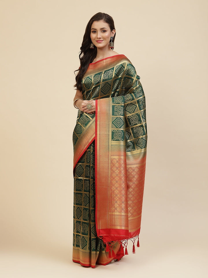 Bandhej Handloom Woven Saree