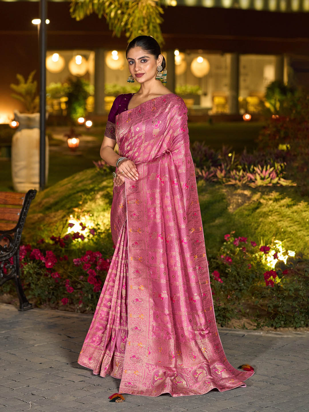 Sequence Woven Design Art Silk Saree