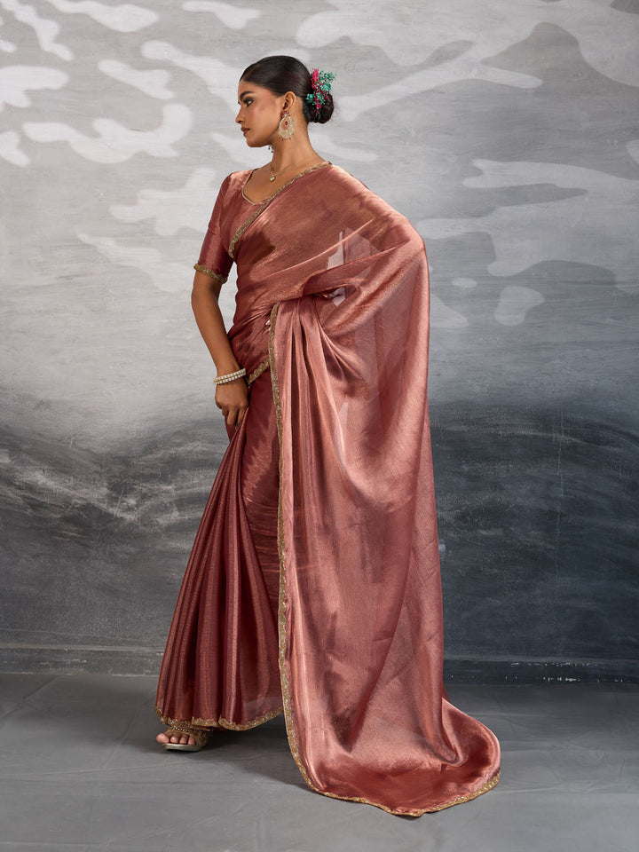 Embroidered Burberry Saree