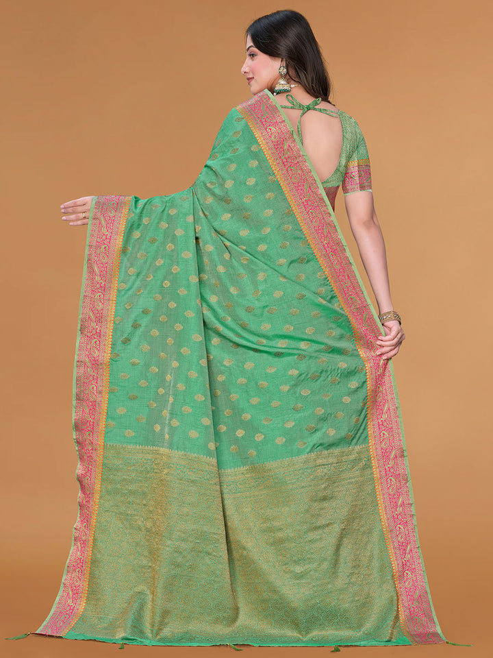 Zari Jaal Cotton Woven Saree