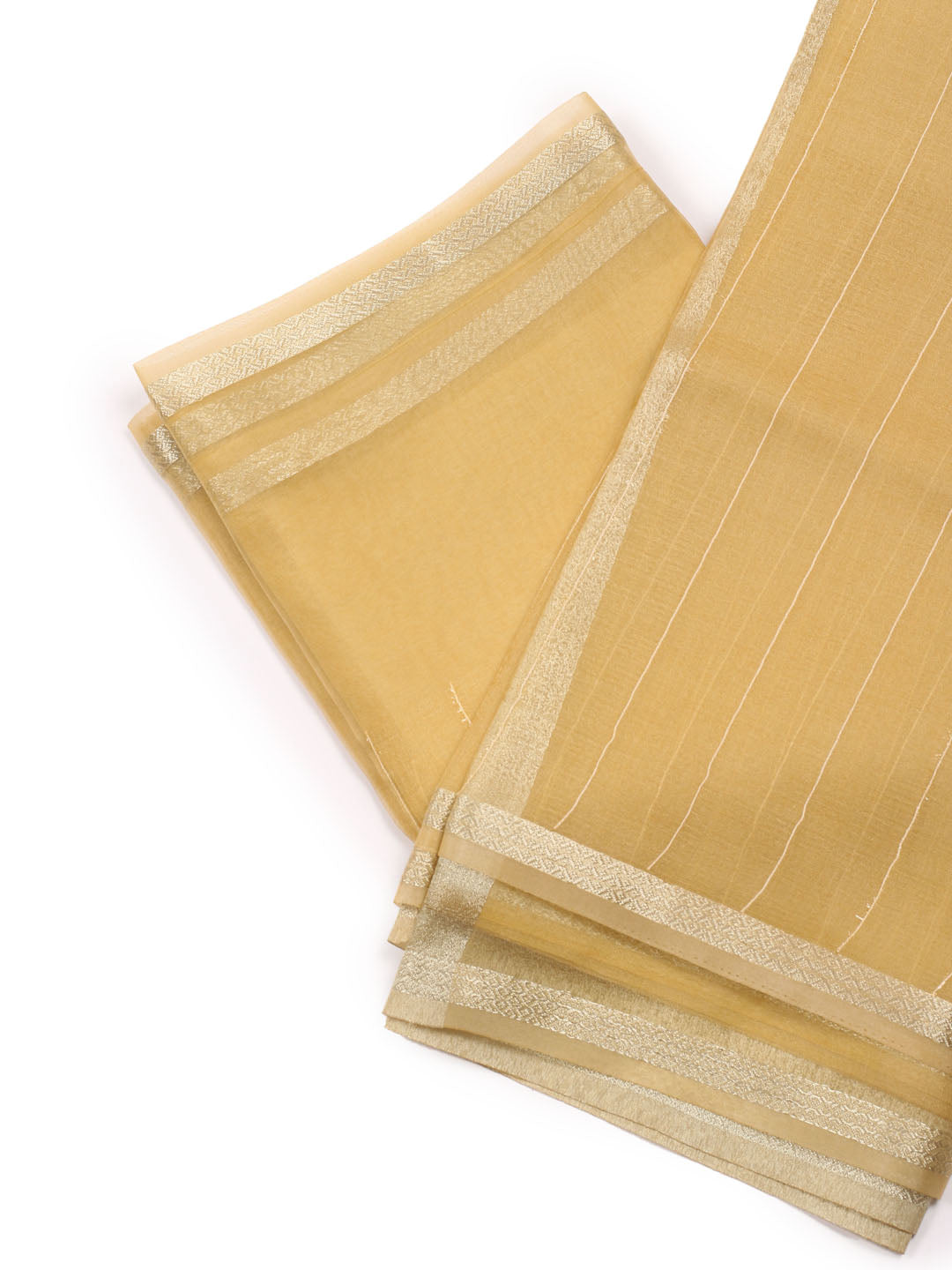 Plain Zari Border Organza Saree