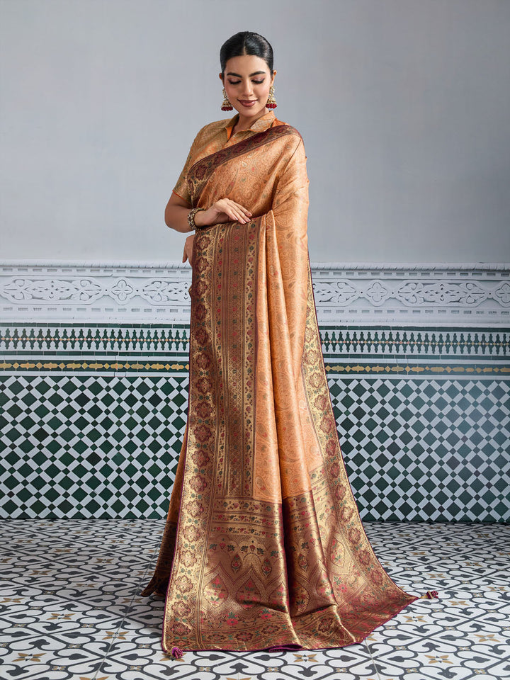 Woven Design Meenakari Kanjivaram Silk Saree
