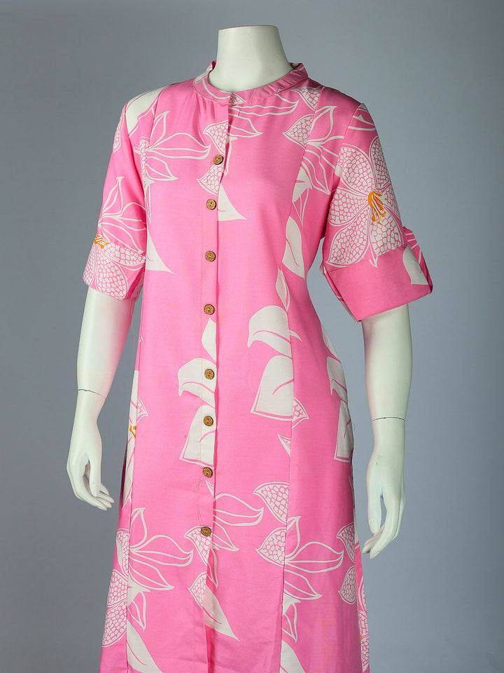 Printed Cotton Blend Kurta With Pant