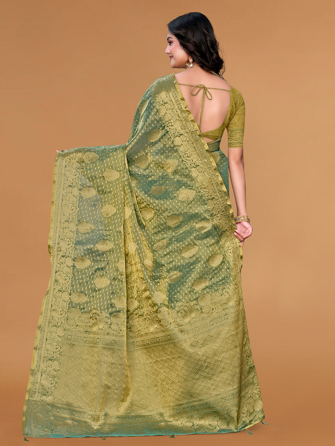 Zari Jaal Cotton Woven Saree